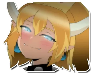 😏 Bowsette Bowsette, Garota anime, Loira, Desenho animado, Personagem de videogame telegram sticker