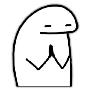 🙏 white, character, cartoon, simple telegram sticker