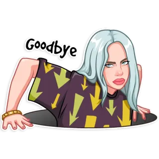 👋 Goodbye pa, kobieta, dziewczyna, kreskówka telegram sticker