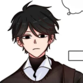 🐈‍⬛️ Anime, Charakter, Illustration, Manga, Porträt, Junge whatsapp sticker