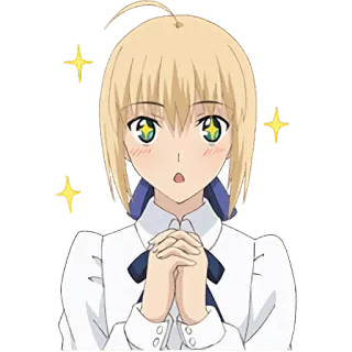 😍 Saber Fate/stay night Anime, Personnage, Blonde, Fille, Mignon telegram sticker