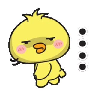 😒 chick, emoji, cute, cartoon, yellow telegram sticker