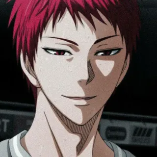 😏 Akashi Seijuro Kuroko's Basketball anime, akashi seijuro, kuroko's basketball, manga, red hair, smirk telegram sticker