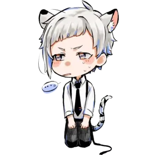 😐 Atsushi Nakajima Bungo Stray Dogs Anime, Manga, Chibi, Katze, Tiger, Kawaii, Bungo Stray Dogs telegram sticker