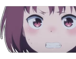 😕 anime, girl, scared, nervous whatsapp sticker