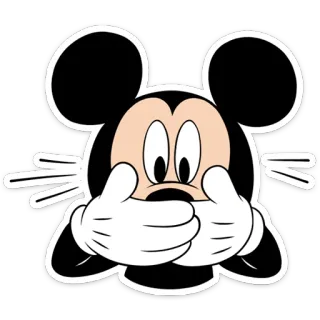 🙊 Mickey Mouse cartoon, mouse, disney, character, shut up, silence telegram sticker