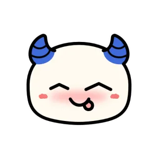 😋 lindo, emoji, sticker, kawaii, dibujo animado, demonio, diablo telegram sticker