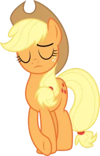 😐 Applejack My Little Pony poney, dessin animé, Applejack, cheval telegram sticker