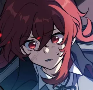 🌟 Diluc Genshin Impact Anime, rambut merah, video game, karakter, Genshin Impact whatsapp sticker