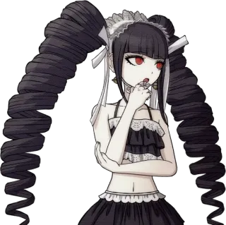 🃏 Celestia Ludenberg Danganronpa Anime, Gótico, Lolita, Maria Chiquinha, Olhos vermelhos, Celestia Ludenberg, Danganronpa telegram sticker