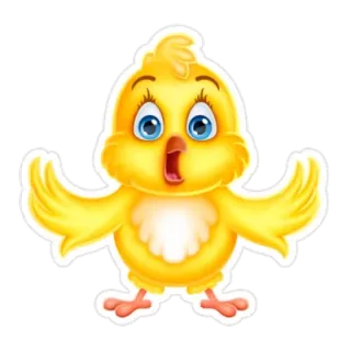 😱 птица, цыпленок, желтый, мультфильм, милый, животное telegram sticker