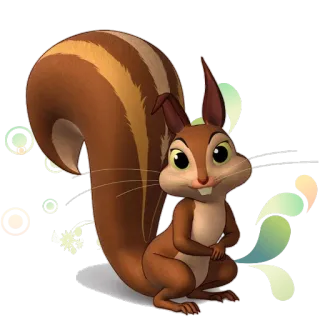 🐿 écureuil, animal, dessin animé, mignon, faune telegram sticker