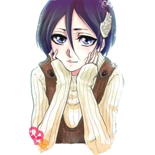 😌 Rukia Kuchiki Bleach animé, personnage, dessin animé, femme, dessin whatsapp sticker