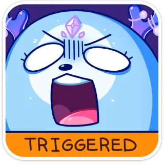 😱 TRIGGERED triggered, emotion, angry, cartoon, character whatsapp sticker