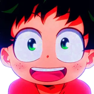 🤩 Izuku Midoriya My Hero Academia Anime, Manga, Cartoon, Niedlich, Fröhlich, Lächelnd, Deku telegram sticker