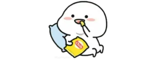 🍚 Chips fofo, desenho animado, lanche, batatas fritas, comida whatsapp sticker