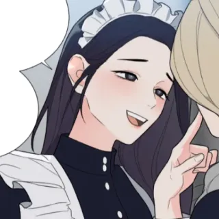 🤙 메이드, 애니메이션, 만화, 여자, 미소, 만화 telegram sticker