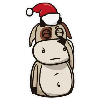 🤦‍♂️ 牛, クリスマス, サンタ帽子, 動物, 漫画, ステッカー telegram sticker