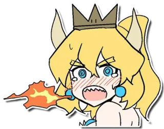 😖 Bowsette Bowser, Super Mario, Fanart, Anime, Video game telegram sticker