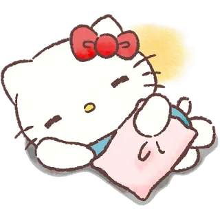 😴 Hello Kitty hello kitty, śpiący, kreskówka, uroczy, kawaii, sanrio telegram sticker