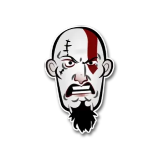 😤 Kratos God of War 비디오 게임, 캐릭터, 크레토스, 분노, God of War telegram sticker