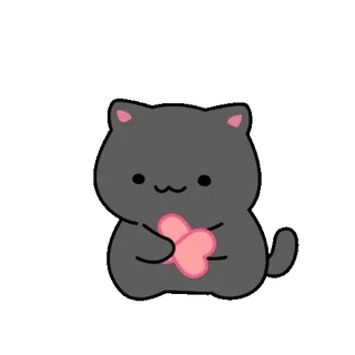 💬 gato, corazón, lindo, animal, amor, kawaii telegram sticker