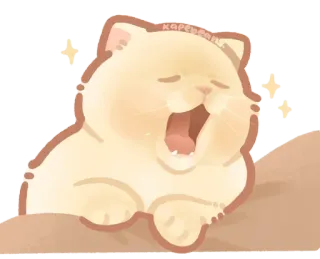 🐾 猫, あくび, 眠い, かわいい, 可愛い, 動物 telegram sticker