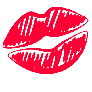 💋 usta, pocałunek, czerwony, usta whatsapp sticker