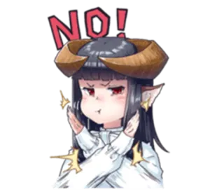🚫 NO! no, anime, demone, arrabbiato, braccia conserte, corna, rifiuto, negazione telegram sticker