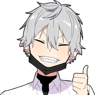👍 อนิเมะ, ยกนิ้ว, มีความสุข, น่ารัก, การ์ตูน, สติกเกอร์ telegram sticker
