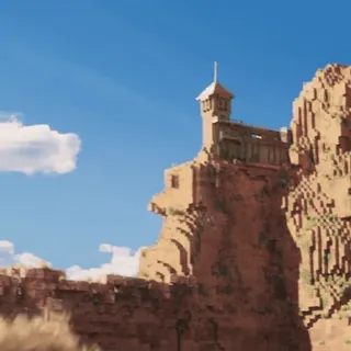 😂 minecraft, desert, castle, mesa, video game telegram sticker