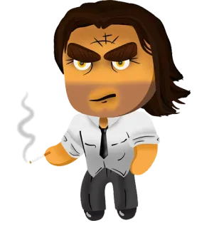 😠 sigaretta, fumare, uomo, cartone animato, personaggio telegram sticker