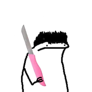 😐 cuchillo, arma, dibujo animado, personaje, monigote, violencia whatsapp sticker