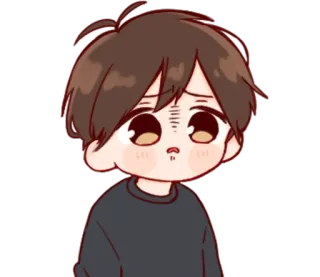 🎭 Cartone animato, Triste, Anime, Ragazzo, Carino, Personaggio telegram sticker