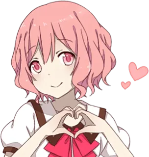 ❤ Anime, Herz, Süß, Cartoon, Liebe, Mädchen, Zuneigung whatsapp sticker