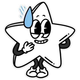 😅 Stella, Cartone animato, Personaggio, Sudore, Antropomorfo, Vintage, Illustrazione telegram sticker