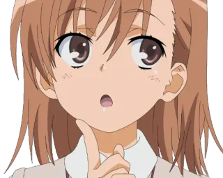 🤔 Anime, Mädchen, Cartoon, Denken, Finger, Charakter whatsapp sticker