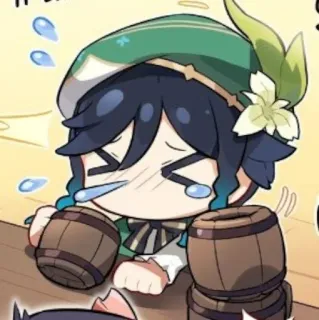 😢 Venti Genshin Impact Anime, Desenho animado, Venti, Genshin Impact, Kawaii telegram sticker