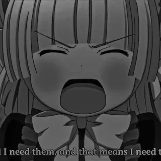 ♠️ I need them, and that means I need to аниме, девушка, мультфильм, крик telegram sticker