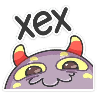 😀 xex Monstro, Desenho animado, Fofo, Adesivo, Roxo, Personagem whatsapp sticker