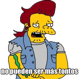 🐍 no pueden ser más tontos dessin animé, personnage, drôle, style simpsons telegram sticker
