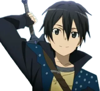 🙂 Kirito Sword Art Online anime, character, sword, fantasy, kirito, video game telegram sticker