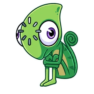 😣 tắc kè hoa, hoạt hình, động vật, bò sát, xanh lá cây whatsapp sticker