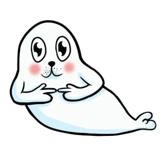 👉 тюлень, животное, милый, каваи, застенчивость, цифровое искусство telegram sticker