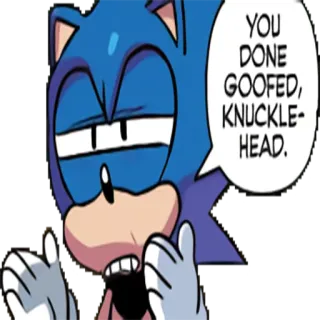 😐 Sonic YOU DONE GOOFED, KNUCKLE-HEAD. sonic the hedgehog, videogame, cartoon, goofed, knucklehead telegram sticker