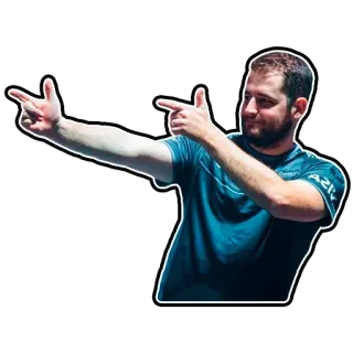 🔚 man, pointing, fingers, casual, happy telegram sticker