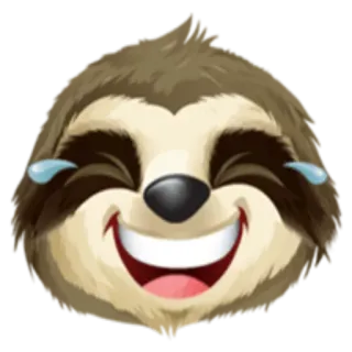 😂 Preguiça, Emoji, Rindo, Chorando, Engraçado, Animal whatsapp sticker