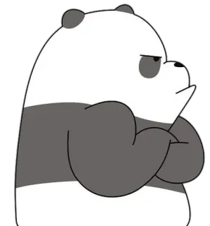 😒 Panda We Bare Bears panda, bear, cartoon, animation telegram sticker