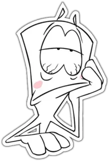 😐 Cartone animato, Carta, Assonnato, Stanco, Personaggio, Bianco telegram sticker