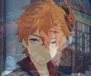 😩 Tartaglia Genshin Impact video game, character, Tartaglia, Genshin Impact, anime, ginger, smile telegram sticker
